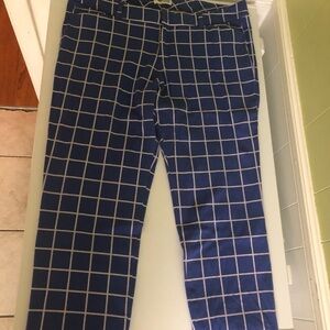 Old Navy Women's Blue Checkered Chinos
